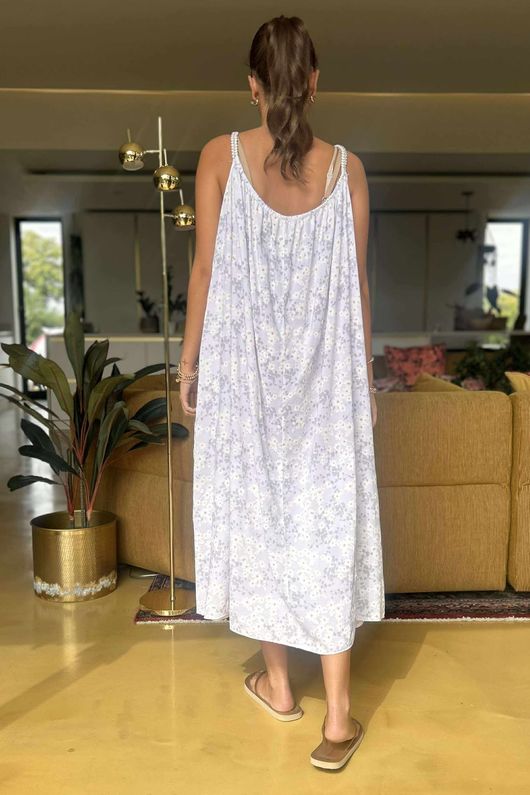 Made in Italy Camellia Midi Sundress White